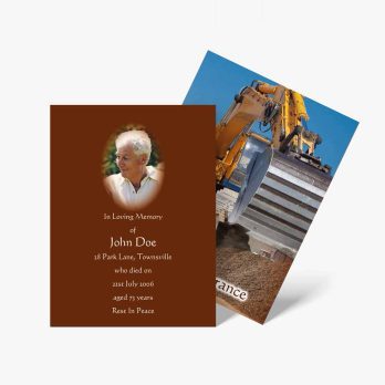 construction worker memorial card template