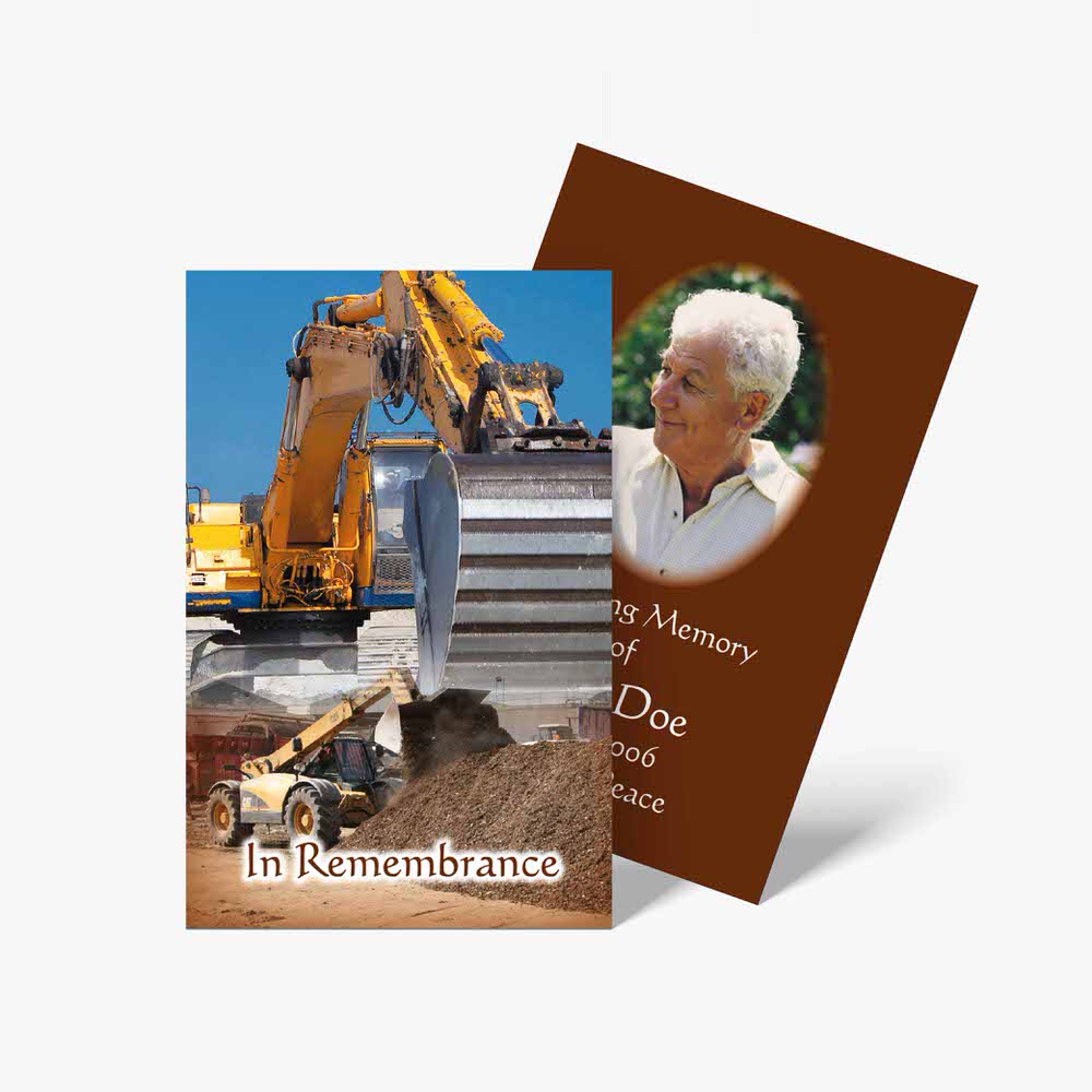 memorial cards for construction workers