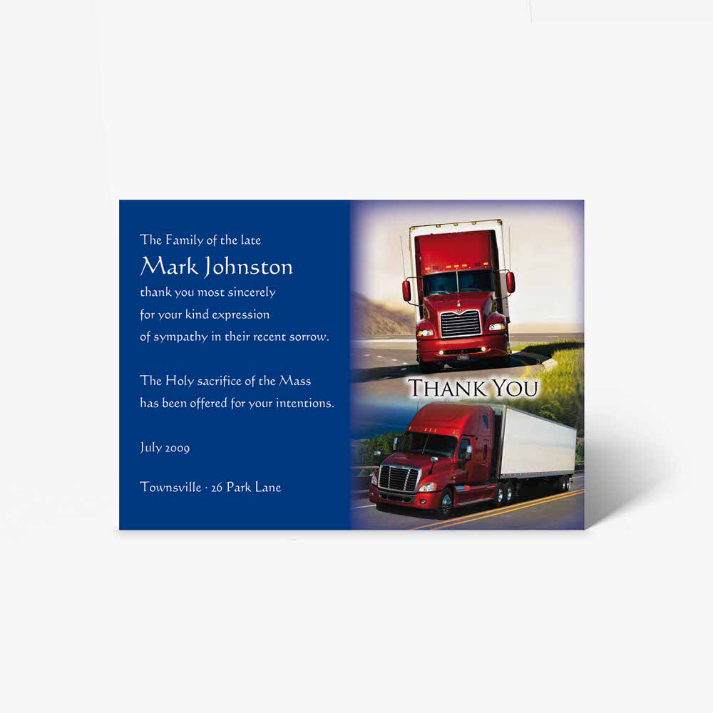 truck driver thank you card