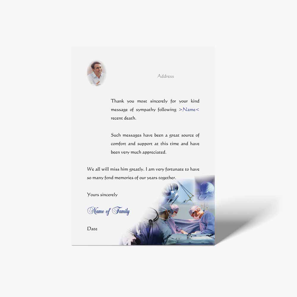 a thank card with a picture of a baby and a blue background