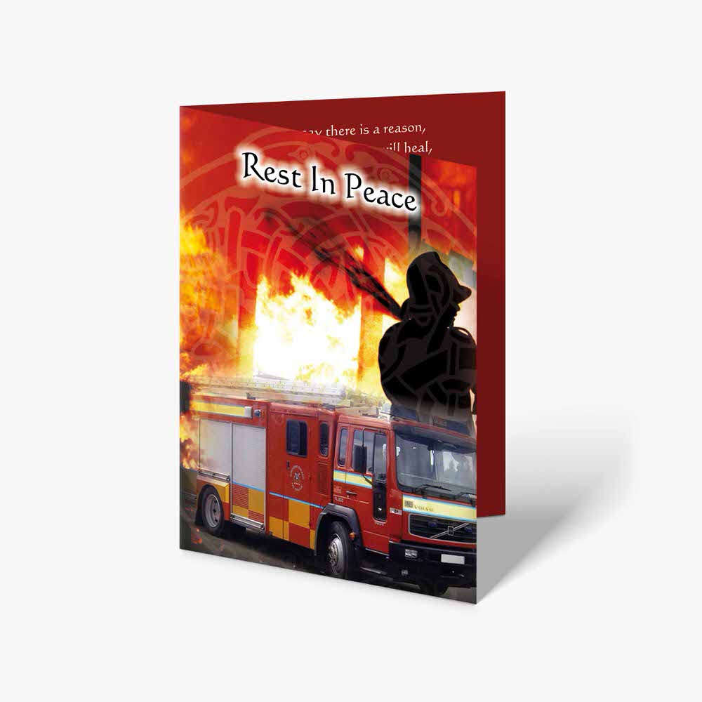 a book cover with a fire truck and a man in a suit