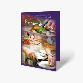 the remembrance booklet, with a purple cover