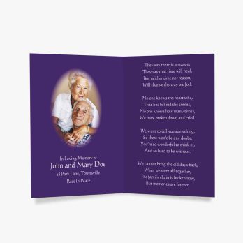 memorial card - purple