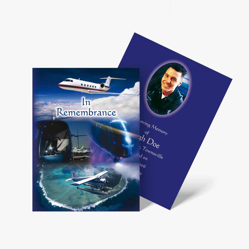 airplane memorial card