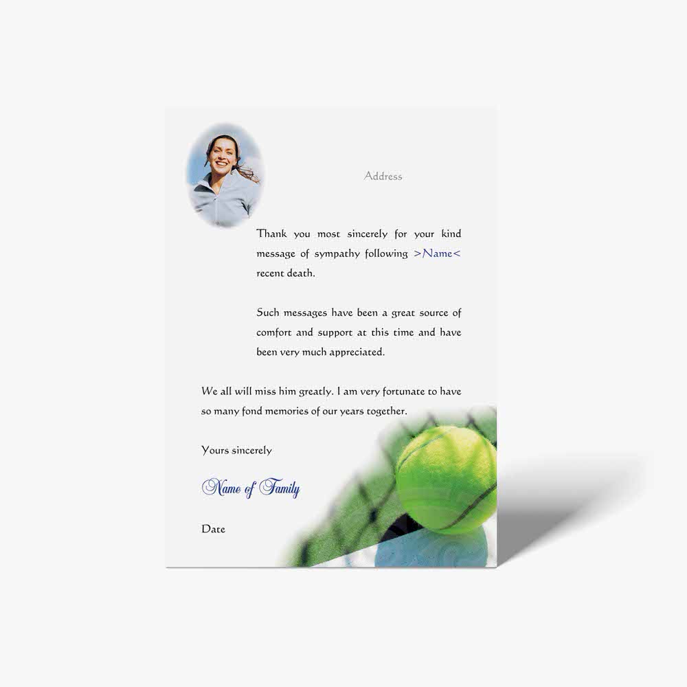 thank you card for tennis player
