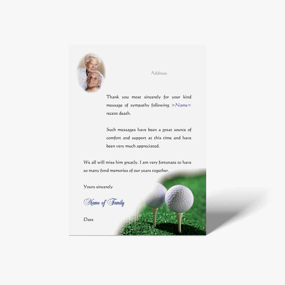 golf thank you card