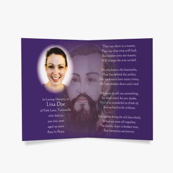 a prayer card for the life of jesus