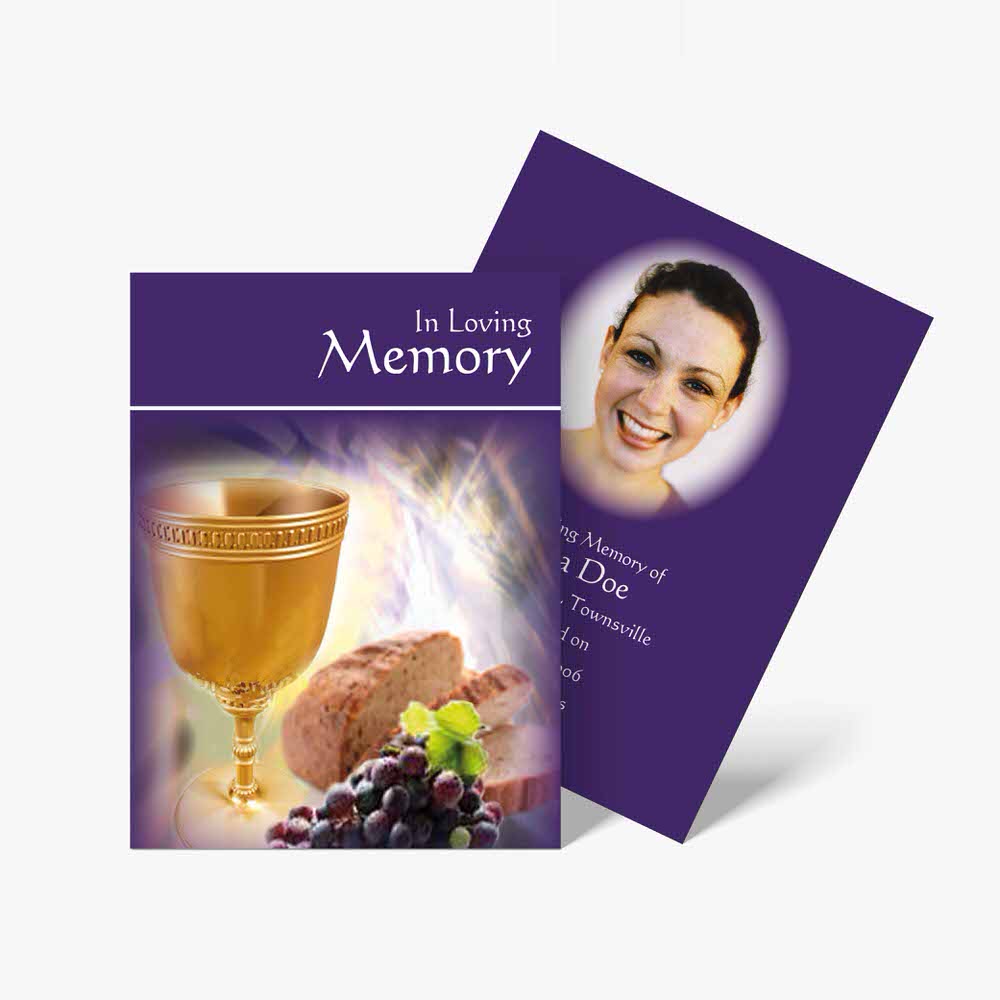 a memory card with a photo of a woman and grapes