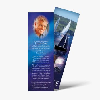 a bookmarks with a picture of a man on a boat