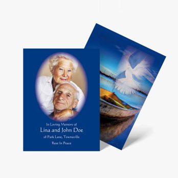 blue funeral card template