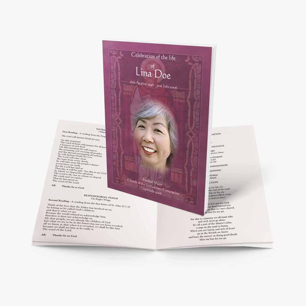 a pink book with an image of an asian woman