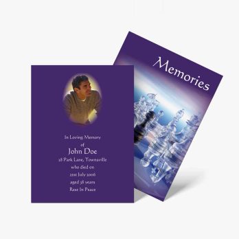 memorial card template - purple