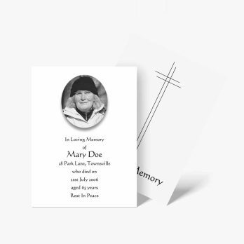 a simple memorial card template