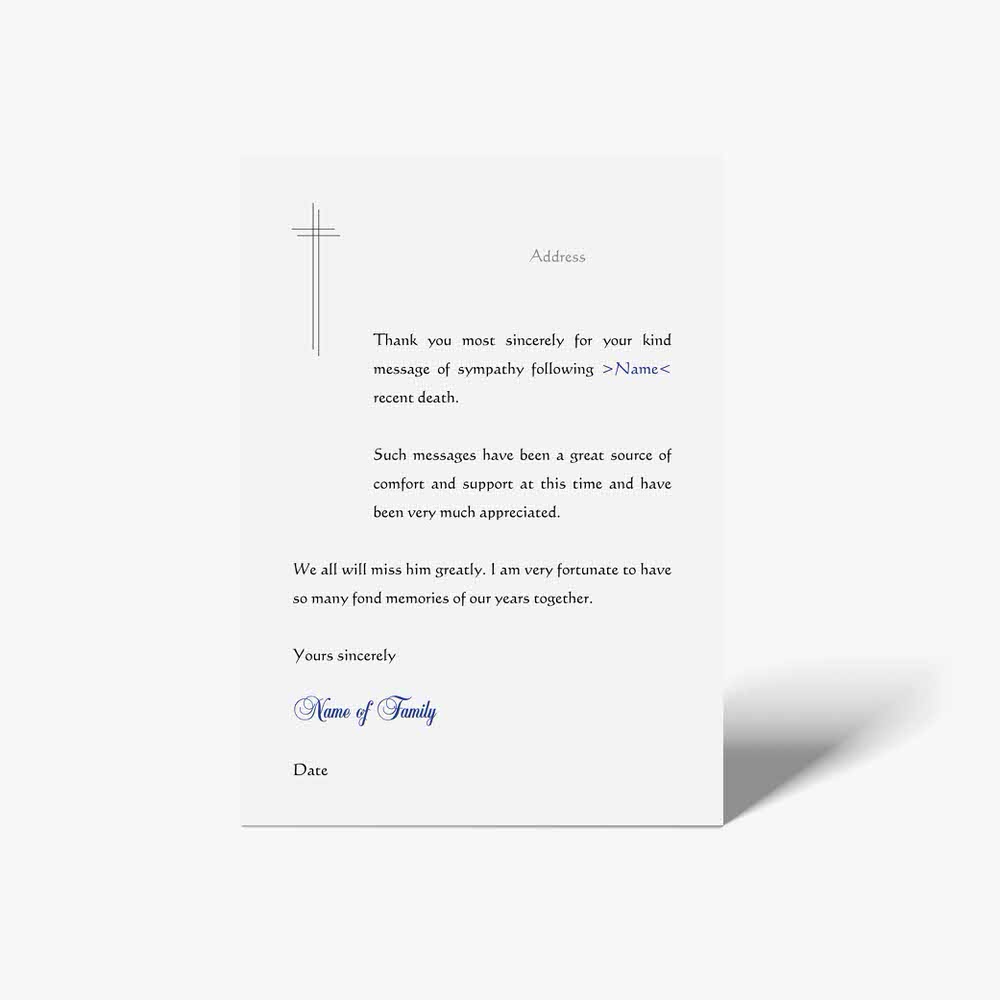thank you card with cross