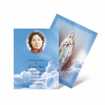 our lady of the clouds prayer card