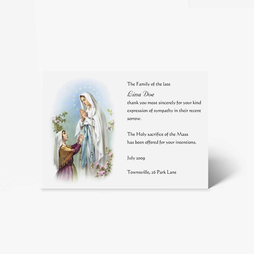 prayer card for the holy mother of god
