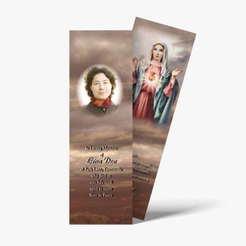 a bookmark with a picture of a woman and a man