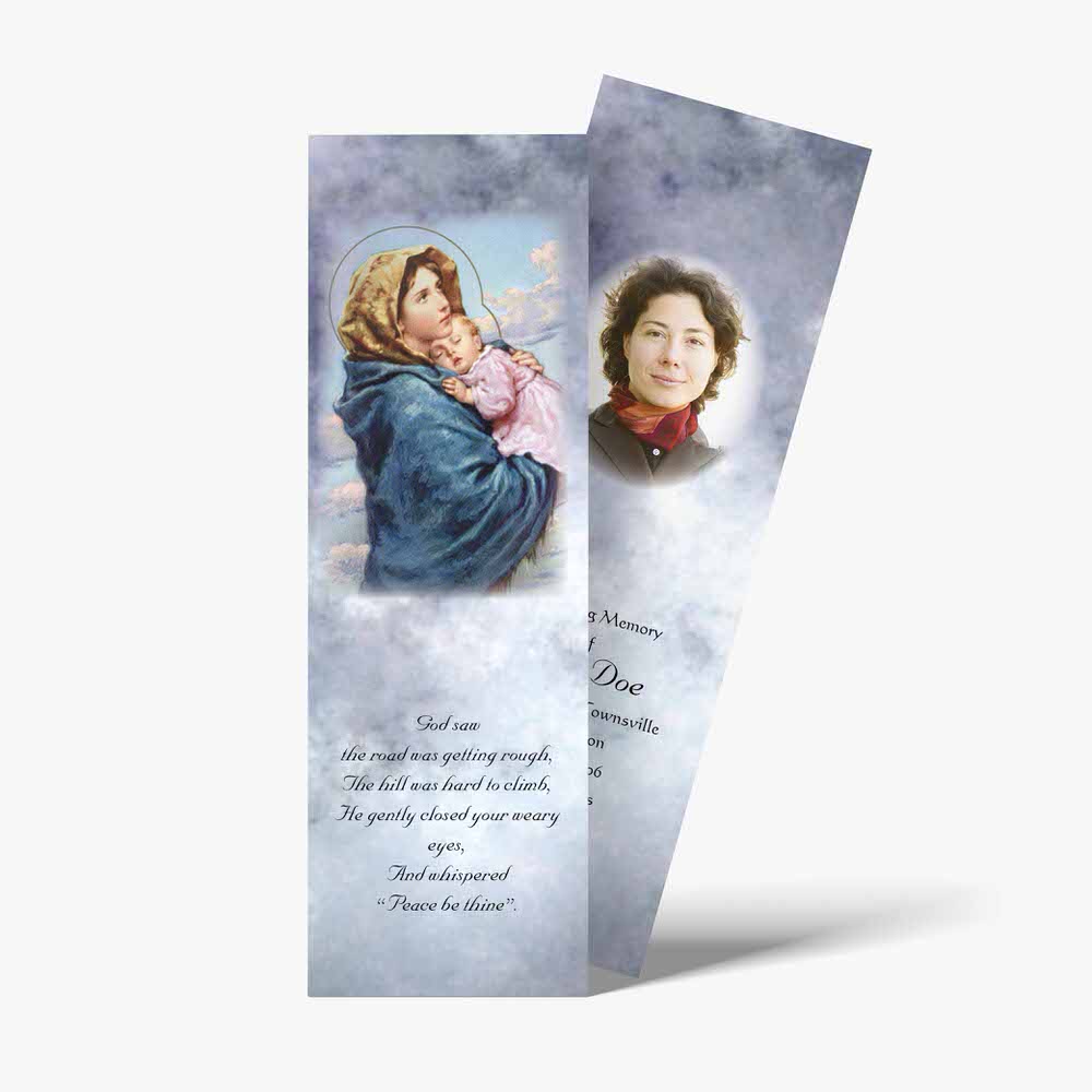a bookmark with a picture of a mother and child