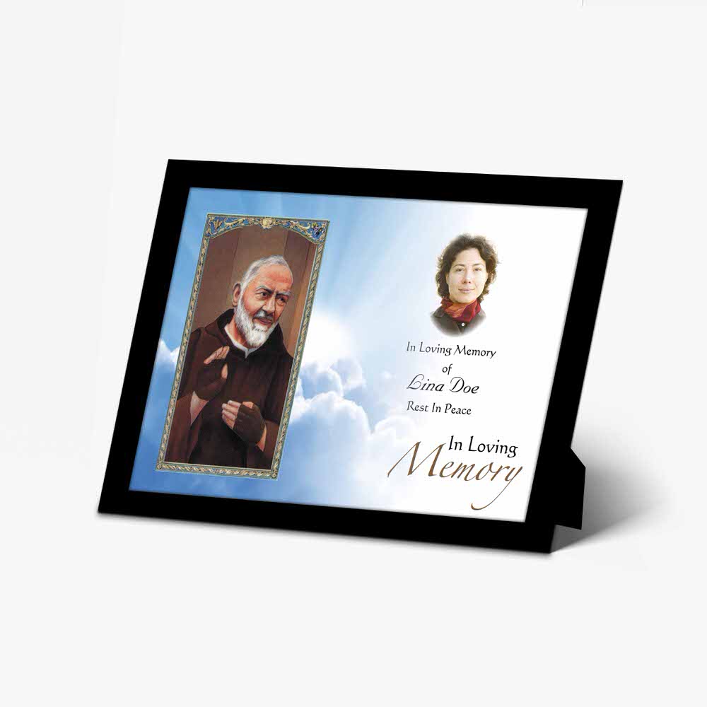 memorial photo frame with a photo of a person