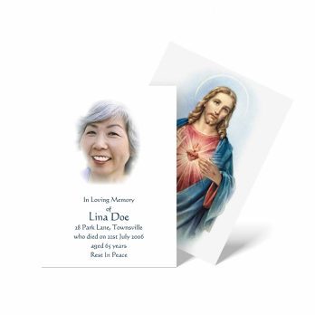 a holy card for a catholic funeral