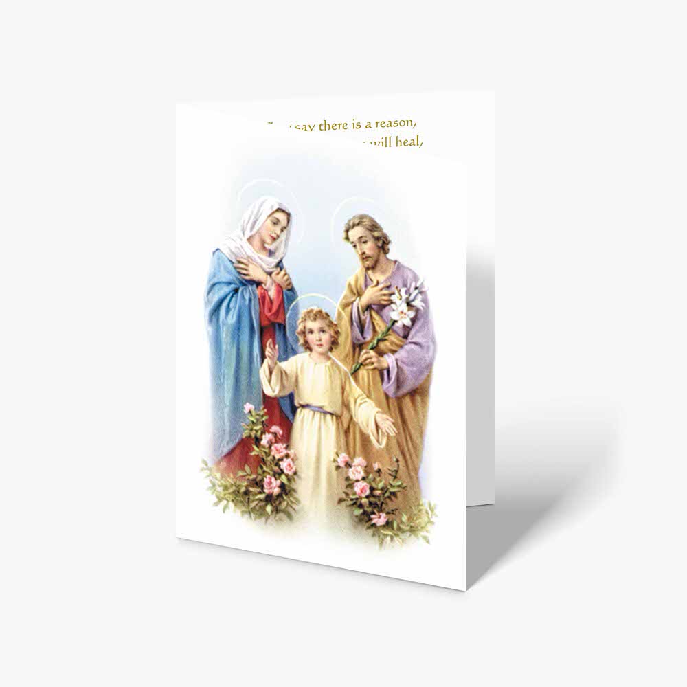 a card with the image of jesus and mary