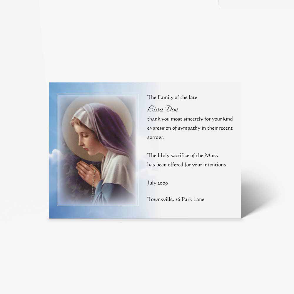 prayer card - the mother of god