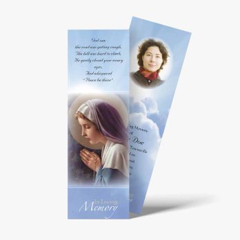 a bookmark with a picture of a woman in the sky