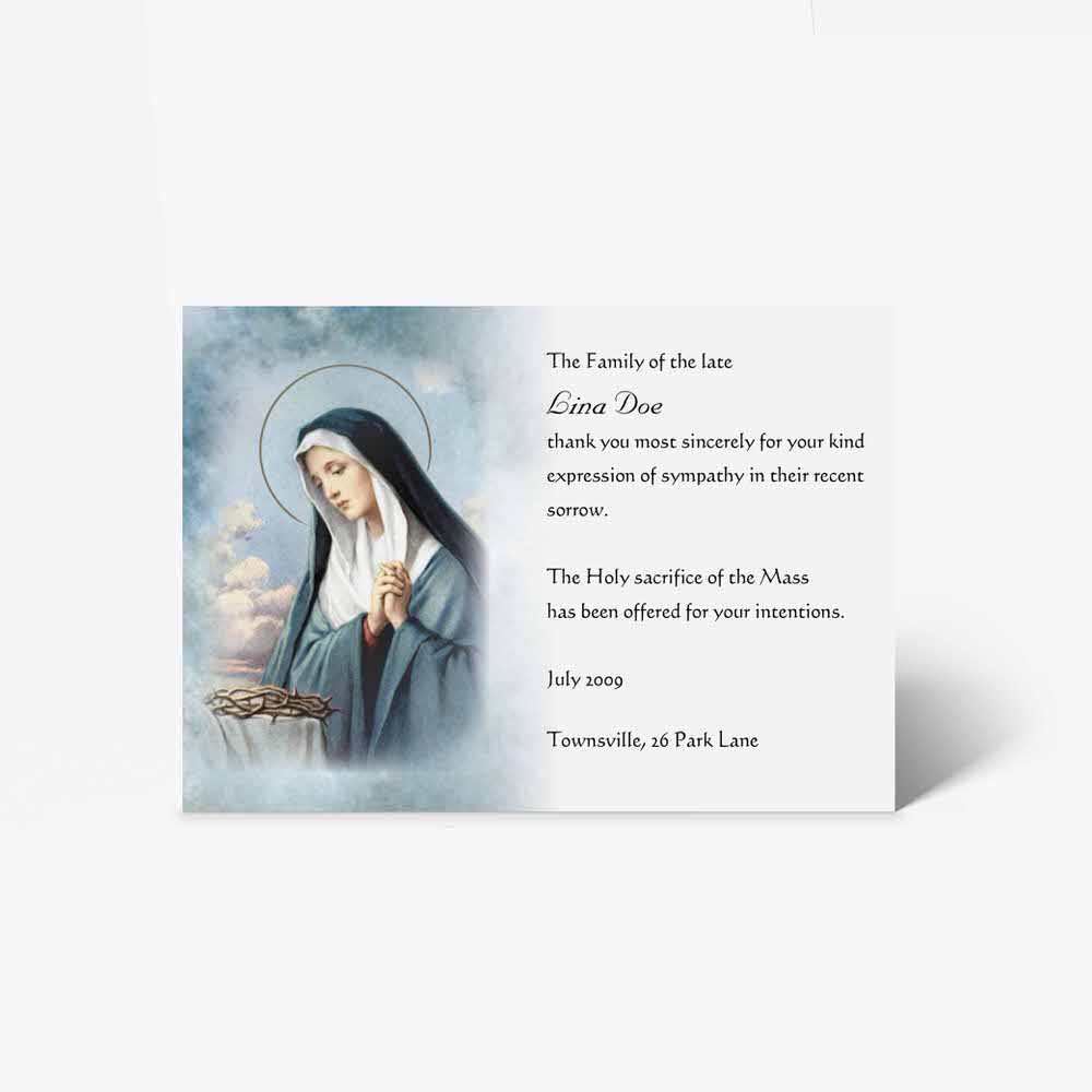 st mary of the rosary prayer card