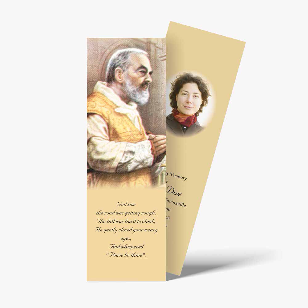 a bookmark with a picture of a man and a woman