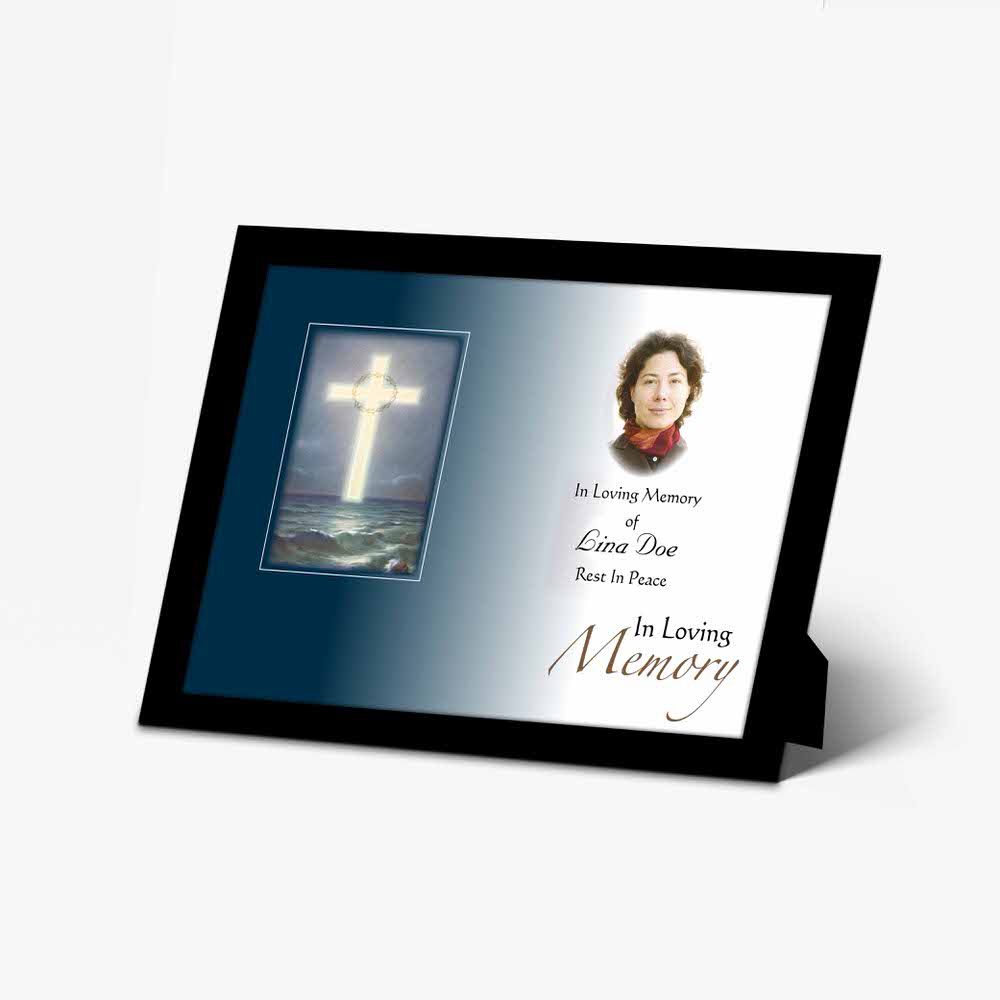 memorial cross with photo frame