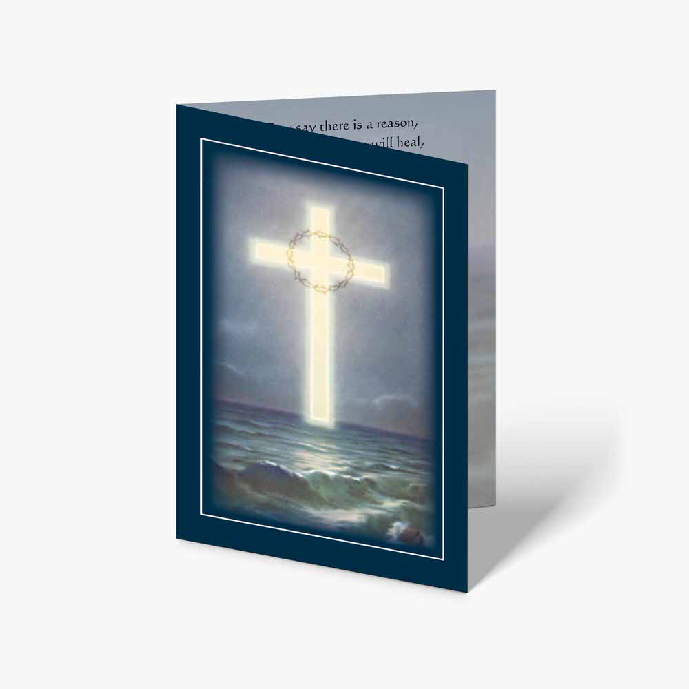 a cross in the sea christian greeting card