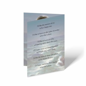 a card with a poem on it