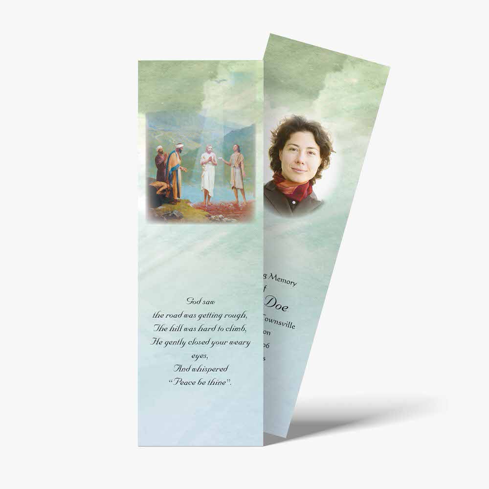 a bookmarks with a picture of a woman and a man