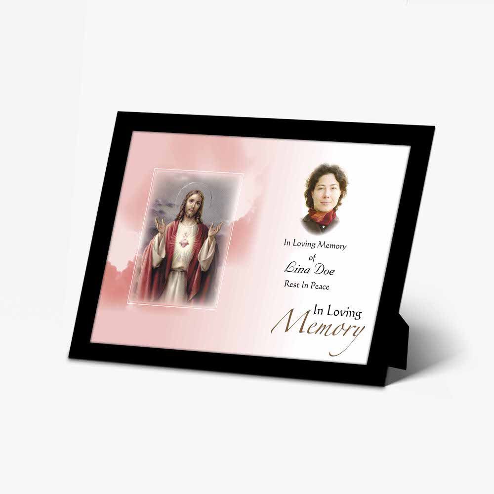 memorial photo frame - jesus with a rose