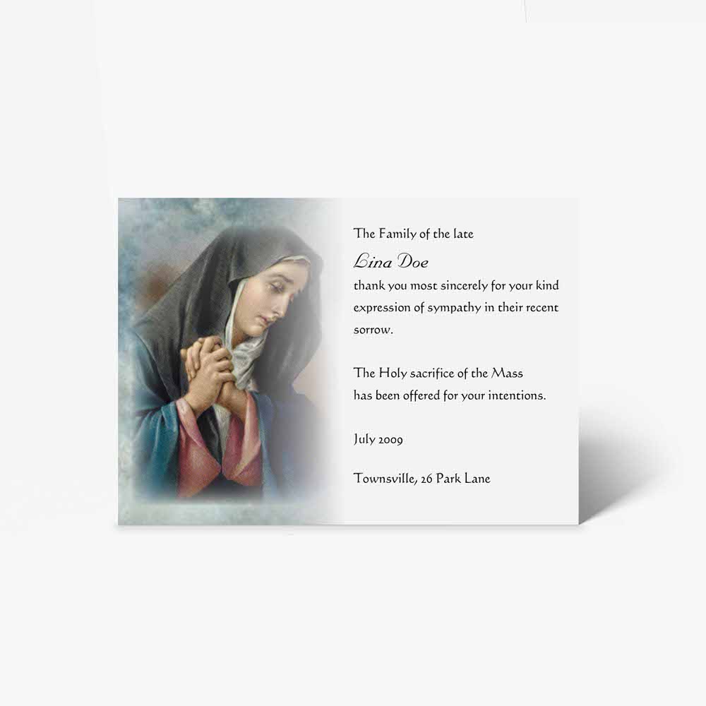 prayer card - the mother of god