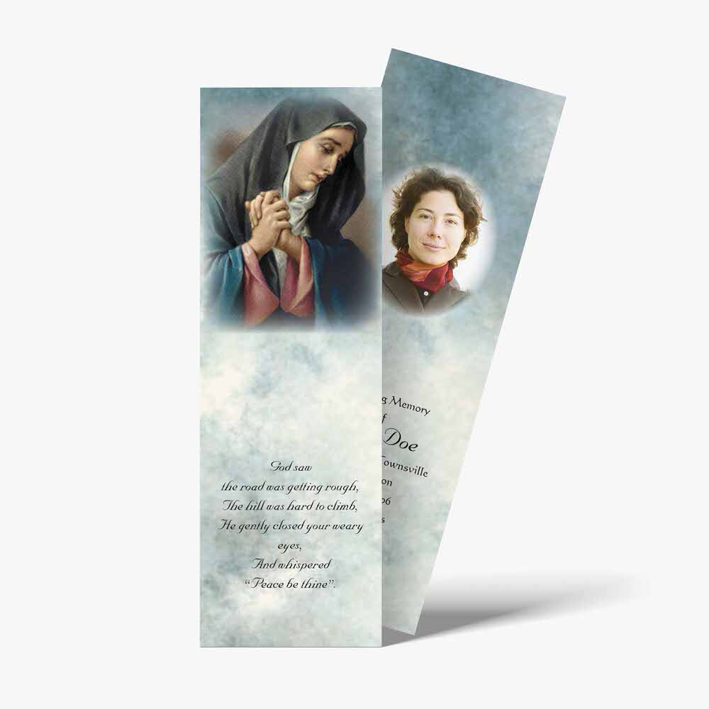 a bookmark with a picture of a woman and a picture of the person