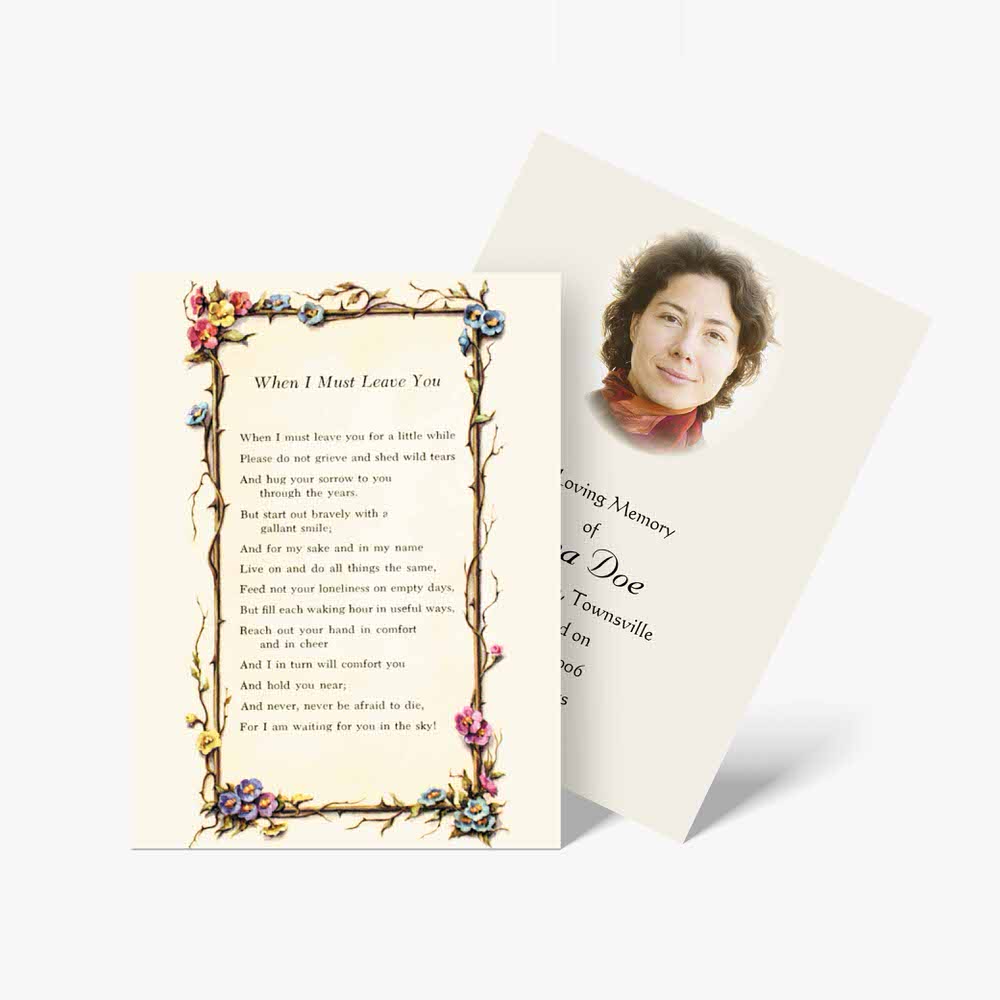 funeral card template