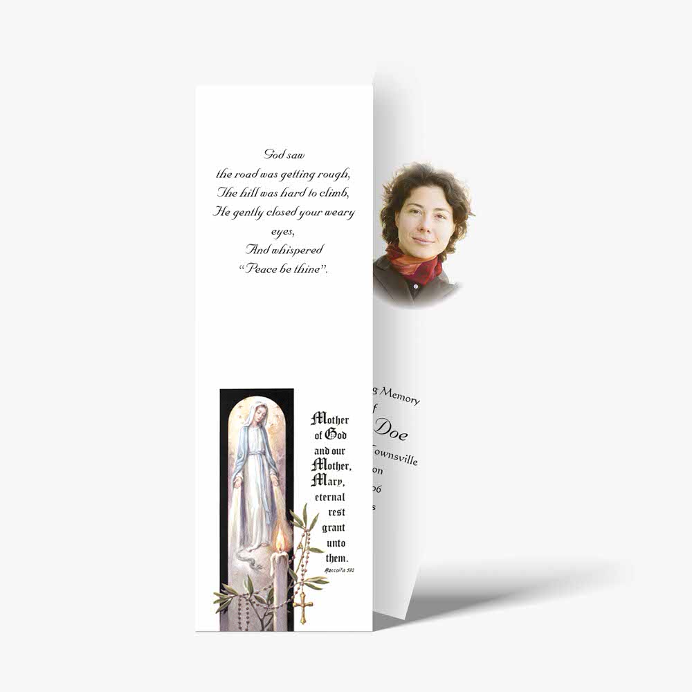 a bookmark with a picture of a woman and a quote