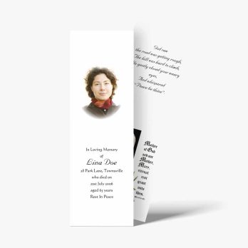 a funeral pamphlet with a photo of a woman