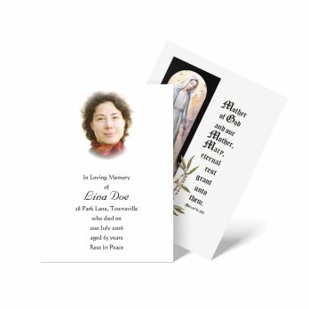 funeral cards with pictures of the deceased