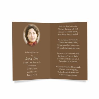 funeral program template - brown