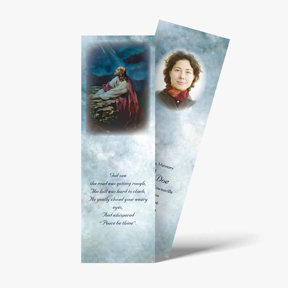 a bookmark with a picture of jesus on it