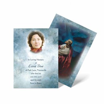 a beautiful blue sky funeral card