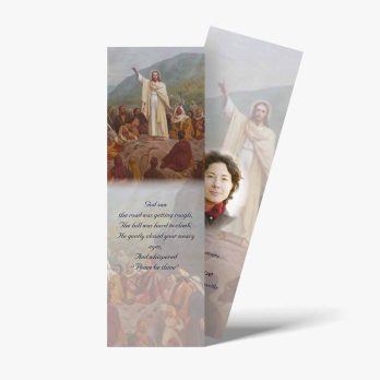 a bookmark with a picture of jesus on it