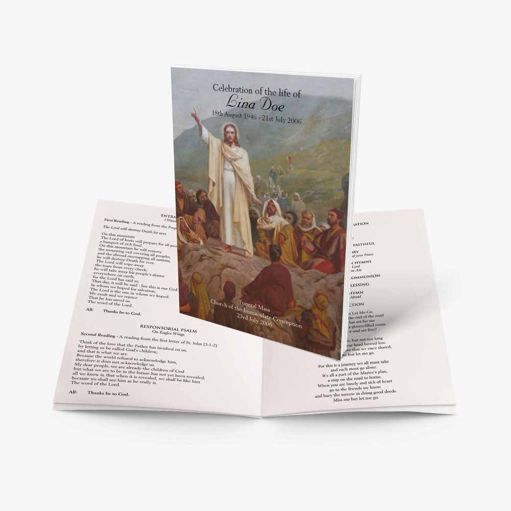 a booklet with an image of jesus on it