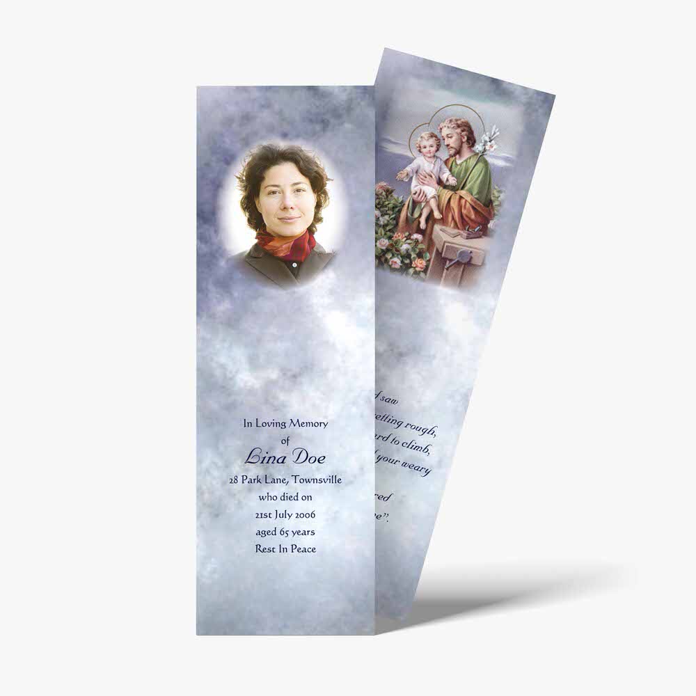 a bookmark with a photo of a woman and a child