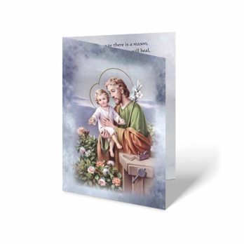 a card with the image of jesus and a child