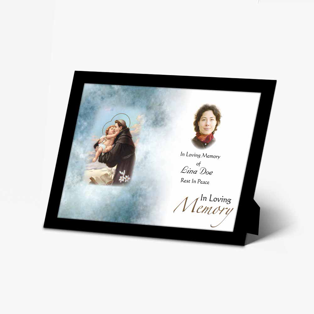 memorial photo frame with a photo of a child