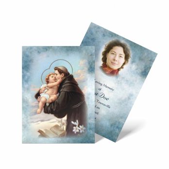 a religious card with a picture of a mother and child