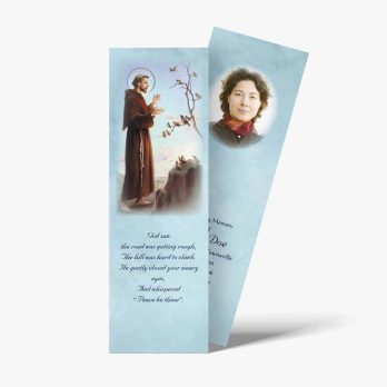 a bookmark with a picture of saint francis of Assisi